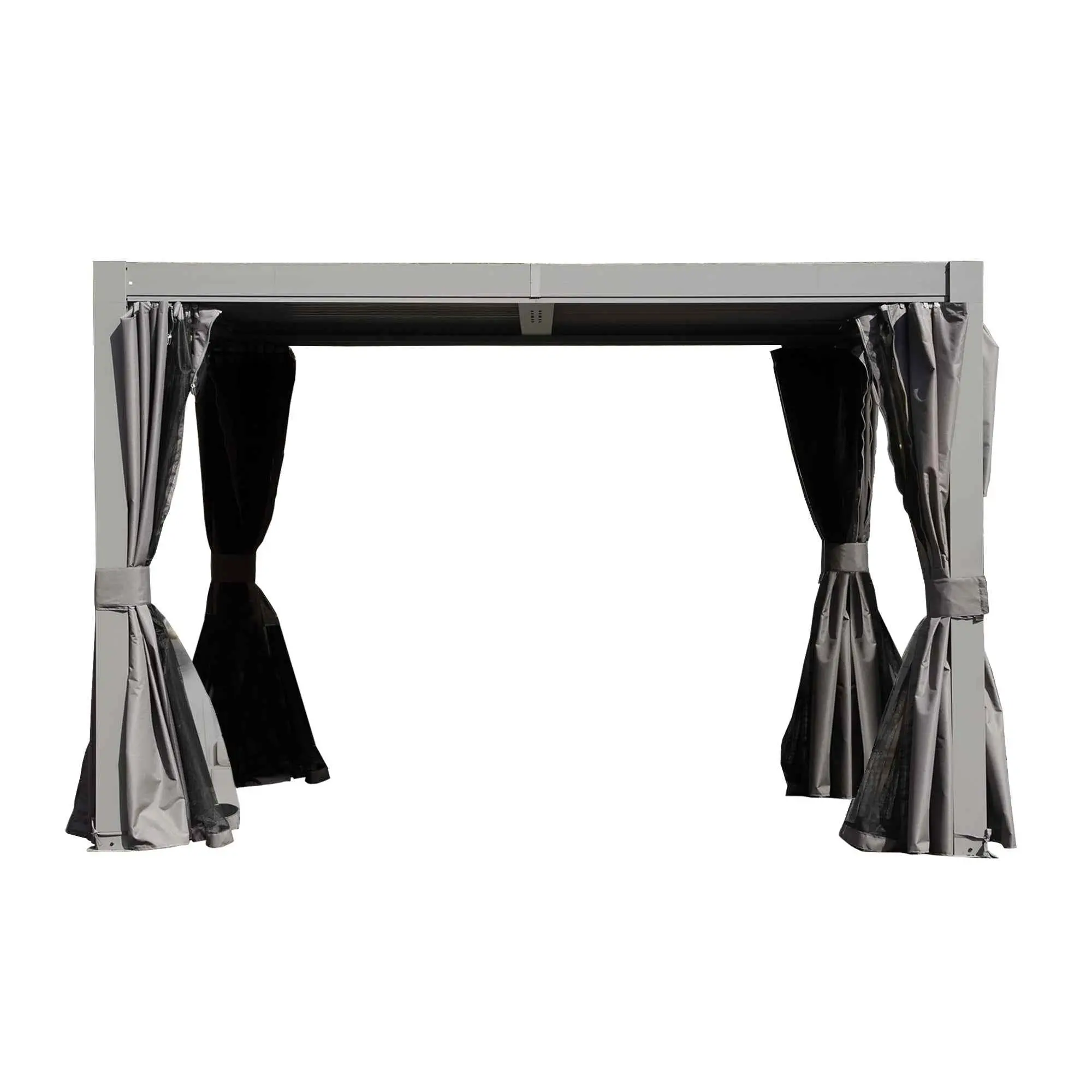 Louvered Pergola 10x10 FT Outdoor with Adjustable Louvers - Gray