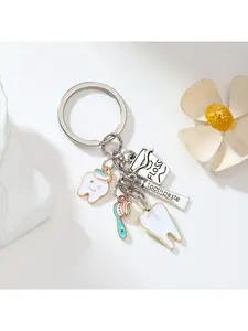 Dental Care Keychain with Alloy Toothbrush, Toothpaste, and Dentist Charms - Ideal Gift for Dental Professionals and Teeth Protection Enthusiasts, Dental Gifts, Cute Keychain