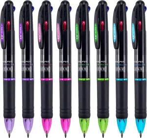 8 Pack Multicolor Ballpoint Pens 4-in-1 0.7mm Colored Retractable Ballpoint  Pens for Office School Supplies Students