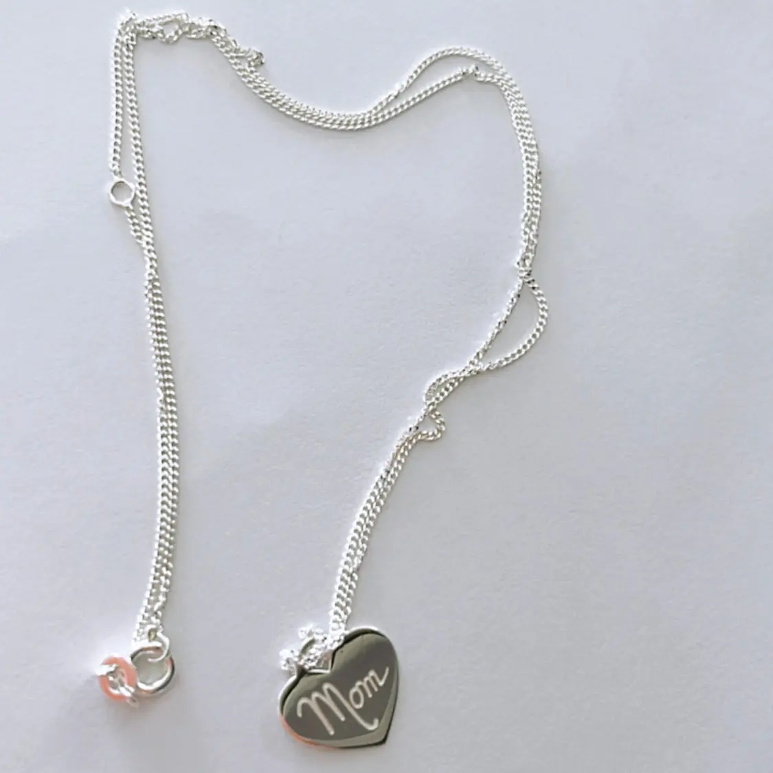Sterling Silver "Mom" Charm 16" Necklace