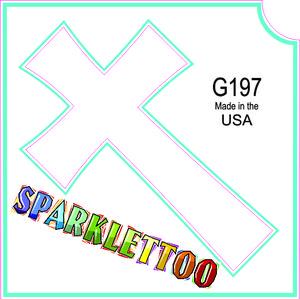 Ruby Red Paint G197 1.5 x 2.3 x 2.3 in. 3-Ply Cross Design Glitter Tattoo - Pack of 100