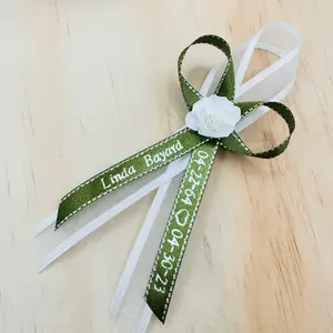 Funeral Favor - Personalized Double Ribbons with Safety Pins, "RIP", memorial ribbon, In Loving Memory