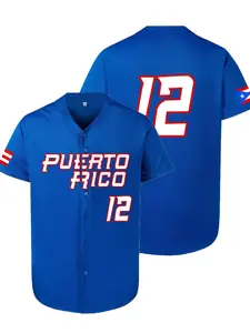 Men's Letter & Number Embroidery Baseball Jersey, 1 Count Casual Breathable V Neck Short Sleeve Baseball Top for Training & Competition, Jersey Shirts, Men's Sportswear for All Seasons, Sports Tops
