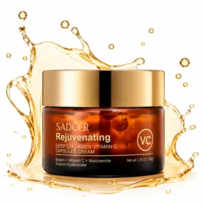 Korean Vitamin C Cream | Collagen and Vitamin C Moisturizing Cream | Firming Formula | Deep Moisturizing K-Beauty Facial Care, Makes Skin Look Youthful
