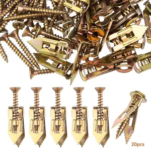 DABATR 20PCS Self-Drilling Drywall Anchors Kit No Drill Needed Easy Hang for Home & Office Includes 20 Anchors 20 Screws for Quick Install Adjustable Hooks & Bracket