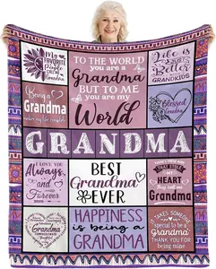 Grandma Gifts, Grandma Blanket 60''x 50'', Gifts for Grandma Birthday from Grandkids, Grandmother Grandma Birthday Gifts, Best Grandma Gifts, Grandma Gifts from Granddaughter Grandson