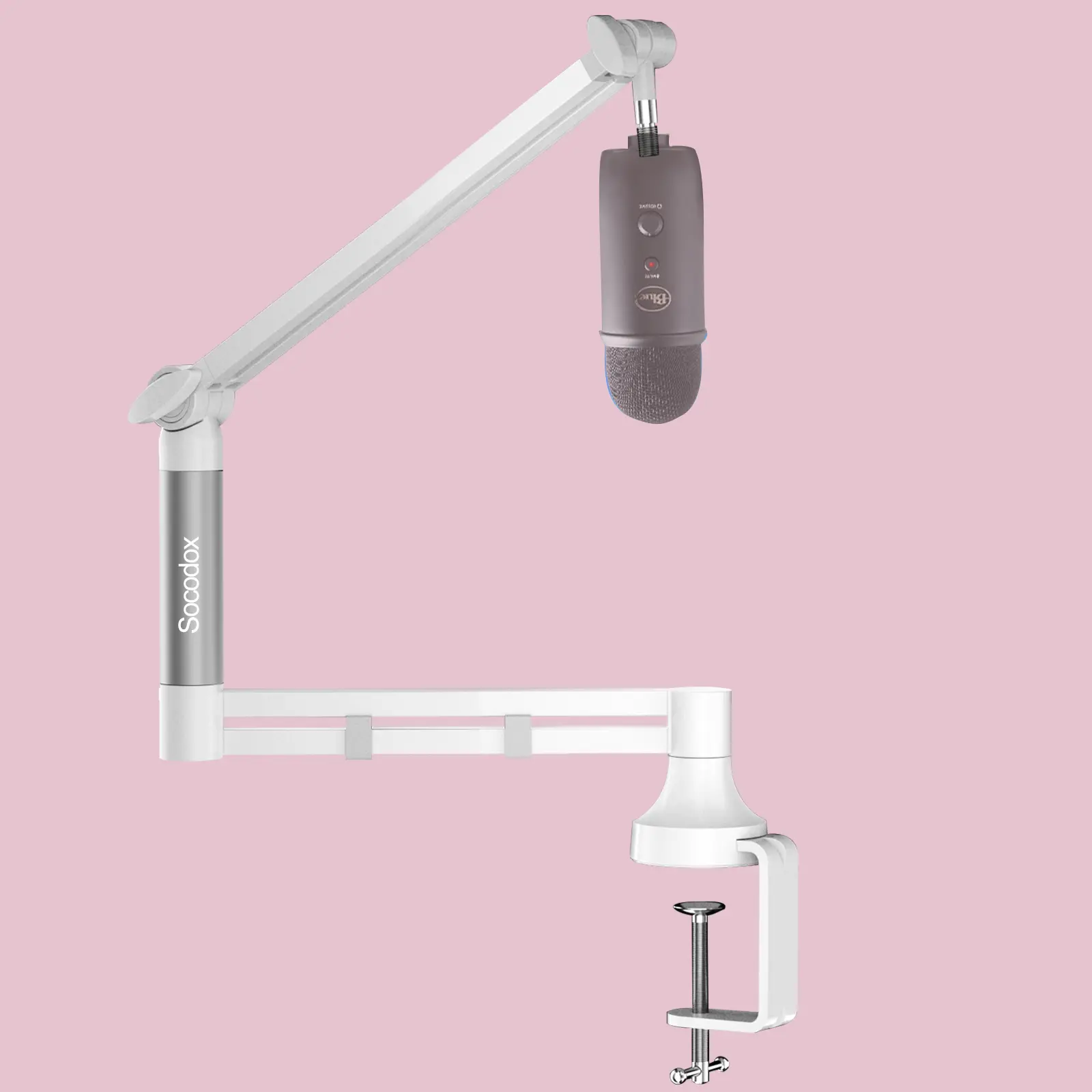 Boom Arm, 360° Rotatable Profile Microphone Stand, 4-Use Foldable Mic Arm ,with 3/8'' to 5/8'' Screw Adapter for Blue Yeti Wireless Lavalier Radio microphone Aluminum Durable, Gaming, At2020