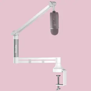 Boom Arm, 360° Rotatable Profile Microphone Stand, 4-Use Foldable Mic Arm ,with 3/8'' to 5/8'' Screw Adapter for Blue Yeti Wireless Lavalier Radio microphone Aluminum Durable tiktokshopspringglowup