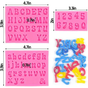 3pcs Silicone Alphabet & Number Mold Set - DIY Upper & Lowercase Letter Molds for Baking, Crafting, and Decoration - Perfect for Cakes, Cookies, and Craft