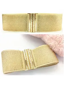 Gold / silver Belt Female Ornament Belt down Jacket Sweater and Skirt Belt All-Matching Skirt with Elastic Wide Waist Seal LR113