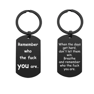 Remember Who the F*ck You Are” Keychain - Badass Motivational Gift for Men & Women - Empowering Gift for Friends, Coworkers - Birthday, Christmas Gift Idea