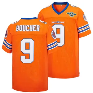#9 Bobby Boucher Football Jersey The Waterboy Adam Sandler Mud Dogs Bourbon Bowl Movie Jersey,Number Stitching rugby Jersey