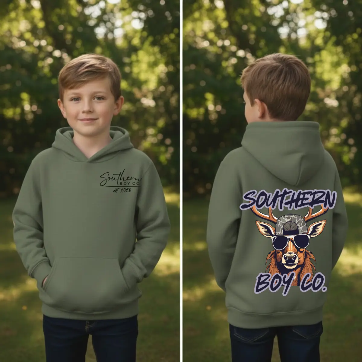 YOUTH Cool Camo Deer Boy's Hoodie, Southern Boy Co Short Sleeve Tee, Country Boy, Local Boy Tee, Gift For Funny Boy, Toddler Sweatshirt