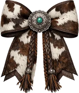 DTF Transfer – GX Cow Leather Bow Multi Sizes