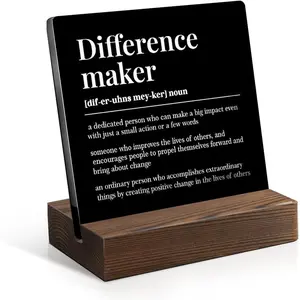 Difference Maker Definition  Sign with Wooden Stand, Appreciation  for Boss Leader Mentor Friend, Retirement  for Coworker, Going   for Colleague,  for Team Leader B