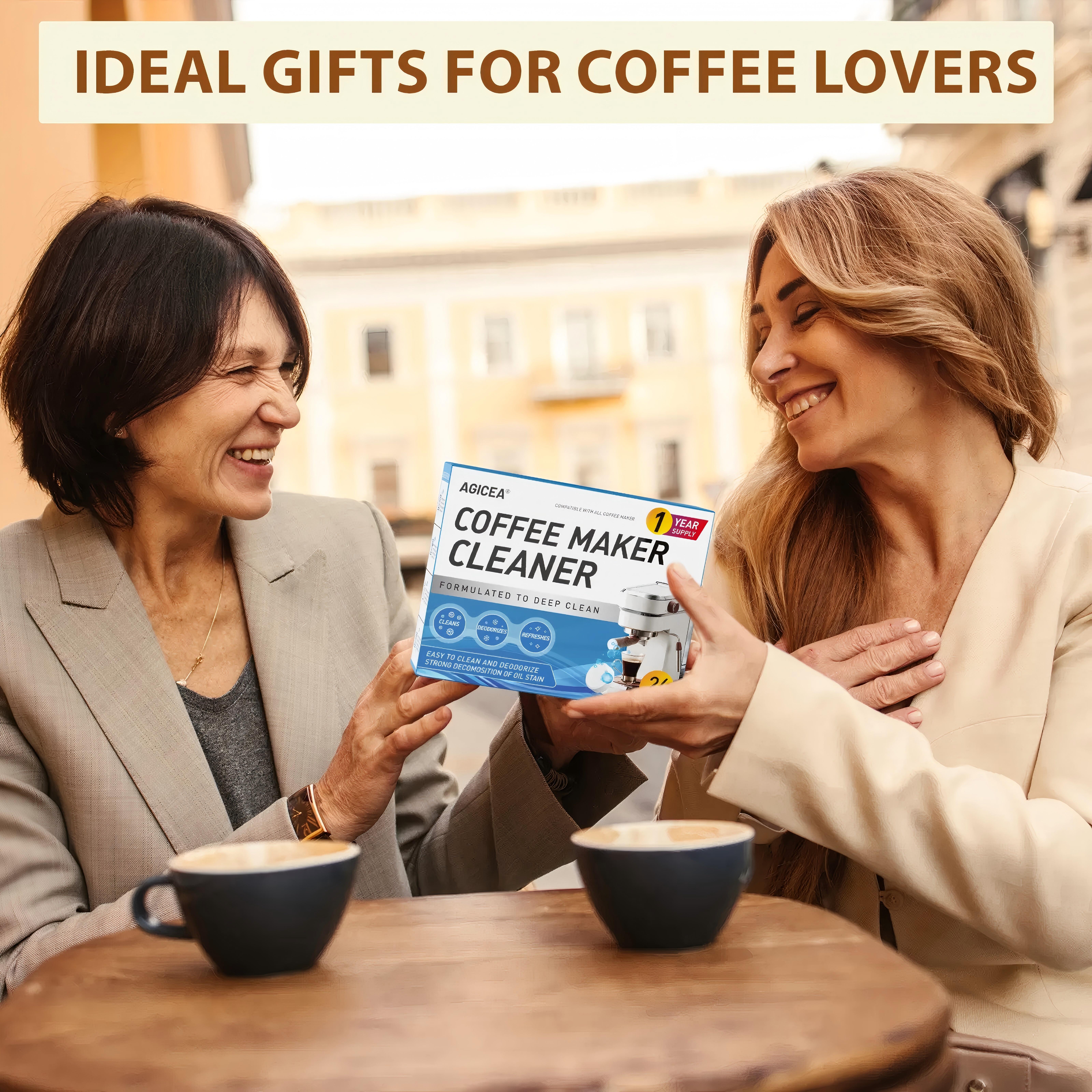 24 Pack Coffee Maker Cleaner Tablets, Universal Descaling Tablets for Keurig, Nespresso, Delonghi, All Coffee Machines, 1 Year Supply