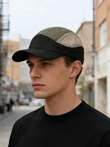 Men's Outdoor Quick-Dry Waterproof Hat, Five-Panel Cap, Ventilation Mesh Cap, Breathable Sun Protection, UV Resistance, Baseball Cap for Hiking Sports