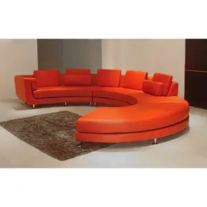 Freida Curve Shape Leather Sofa