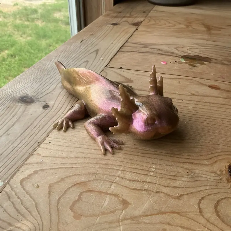 Chameleon Purple Axolotl Epoxy Figurine - Unique Decorative Piece for Home Decor