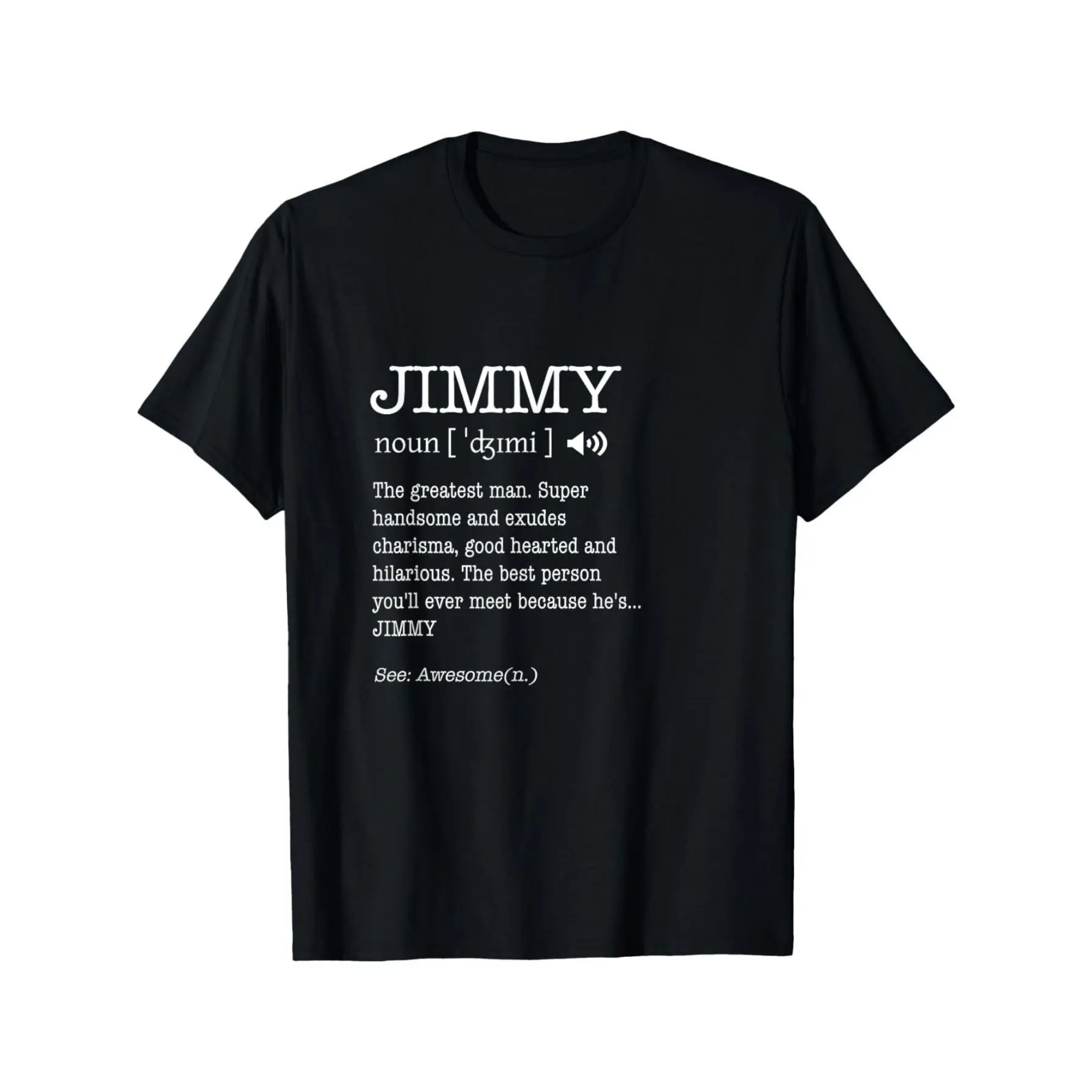 😄📖 Men's Jimmy Definition Funny Graphic T-Shirt, Dictionary Definition Style Humor Tee, Funny Name Saying Shirt, 100% Cotton, Unisex Fit, Ships from USA