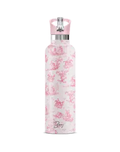 🐎 Chevalier | 25oz Insulated Water Bottle – Pink Traditional Toile Equestrian Design