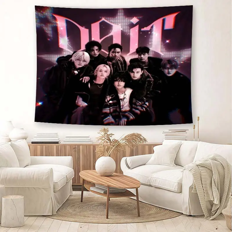 1pcs SKZ Kpop Tapestry Wall Hanging Banner - Lightweight Polyester Wall Decor with Vivid Print, Idol Photography Background, Wedding Decoration for Bedroom, Fan Room