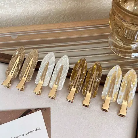 8pcs Acetic Acid Resin Non-Slip Alligator Hair Clips For Girls, Sweet Fashion Hair Accessories For Bangs Accessories, Duck Clips, Little Girl Hair Clips, Hair Clip Set, Hair Style Accessory
