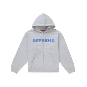 Supreme Men's Collegiate Applique Zip Up Hooded Sweatshirt Ash Grey, from StockX
