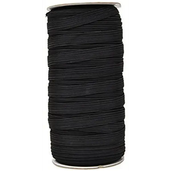 Mandala Crafts Flat Elastic Band, Braided Stretch Strap Cord Roll for Sewing and Crafting; 3/8 inch 10mm 50 Yards