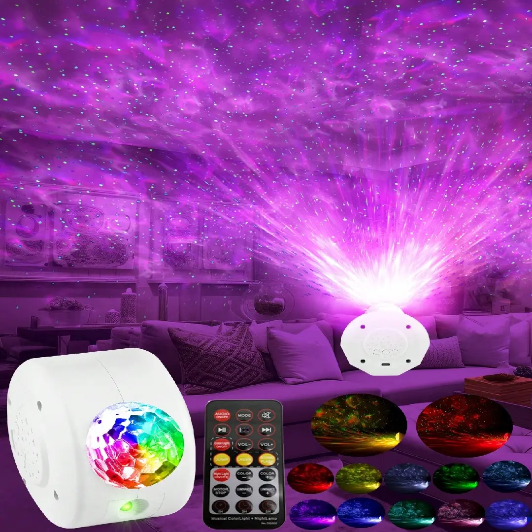 14 Color Starry Galaxy Projection Lamp with Remote Control, Starry Sky Lights, Perfect for Halloween and Christmas Decor, USB Powered, Button Adjusted Lights