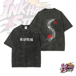 Ken Kaneki, Tokyo Ghoul--Short Sleeve Cotton Unisex Retro wash Tee