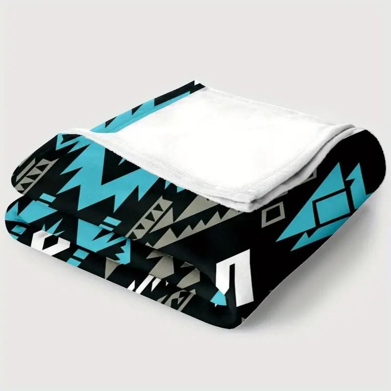 【MECE】1pc Aztec pattern Blanket-Lightweight Home Furnishings Bedding Blanket 280gsm,Beds-Soft and Warm Fabric Digital Printed Blanket, Cute Blanket, Interesting Blanket,Suitable for Sofas Beds Travel Camping Living Rooms Offices Sofas Chairs
