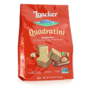 Loacker Quadratini Hazelnut, Creme-Filled Wafer Cookies, 8.82oz - 250 G - Made In Europe