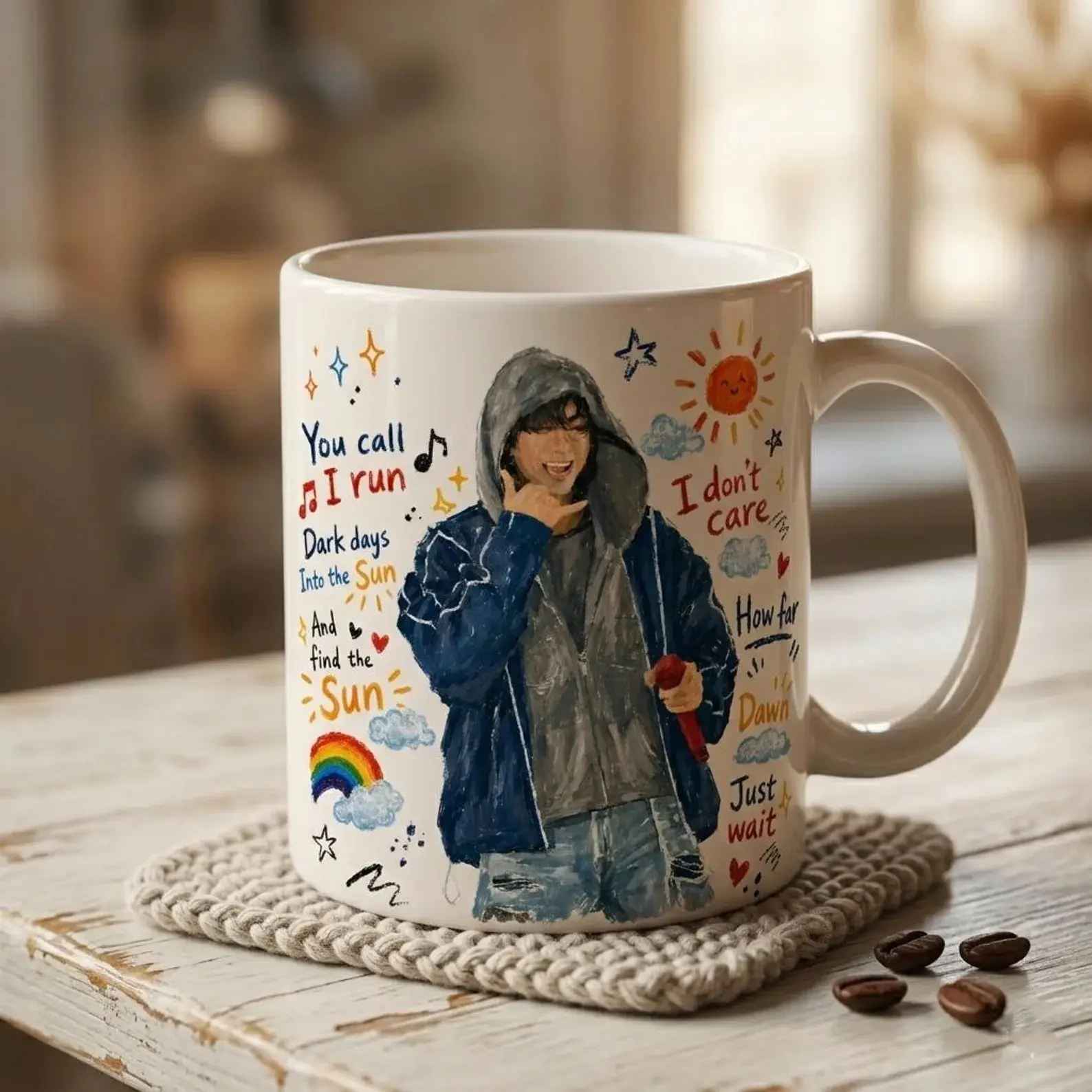 [SALE UP TO 50%] Into the Sun Arirang Era Mug, K-pop Music Aesthetic Ceramic Cup, Cute Gift for Music Lovers, Kpop Mug Gift for Fan, Music Lover Fan Mug
