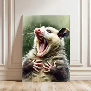 Funny Opossum Poster Canvas Decoration , Animals Opossum Humor Artwork, Funny Decoration for Home Room Bedroom Office Wall Decoration