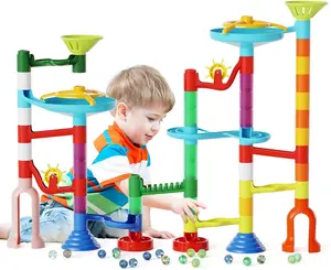MaxTronic Marble Run Toy 110pcs STEM Educational Learning Kit for Kids Ages 3-8+ with 60 Marbles Interactive Maze Game Safe ABS Material Perfect Birthday Gift