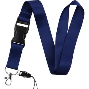 Solid Navy BLue  Badge Lanyard for  & ID Badge Cute  Lanyard for Women Men Staff Teachers Cool Breakaway Key Lanyard for ID Holder