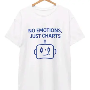 No Emotions Just Charts Design White T-Shirt