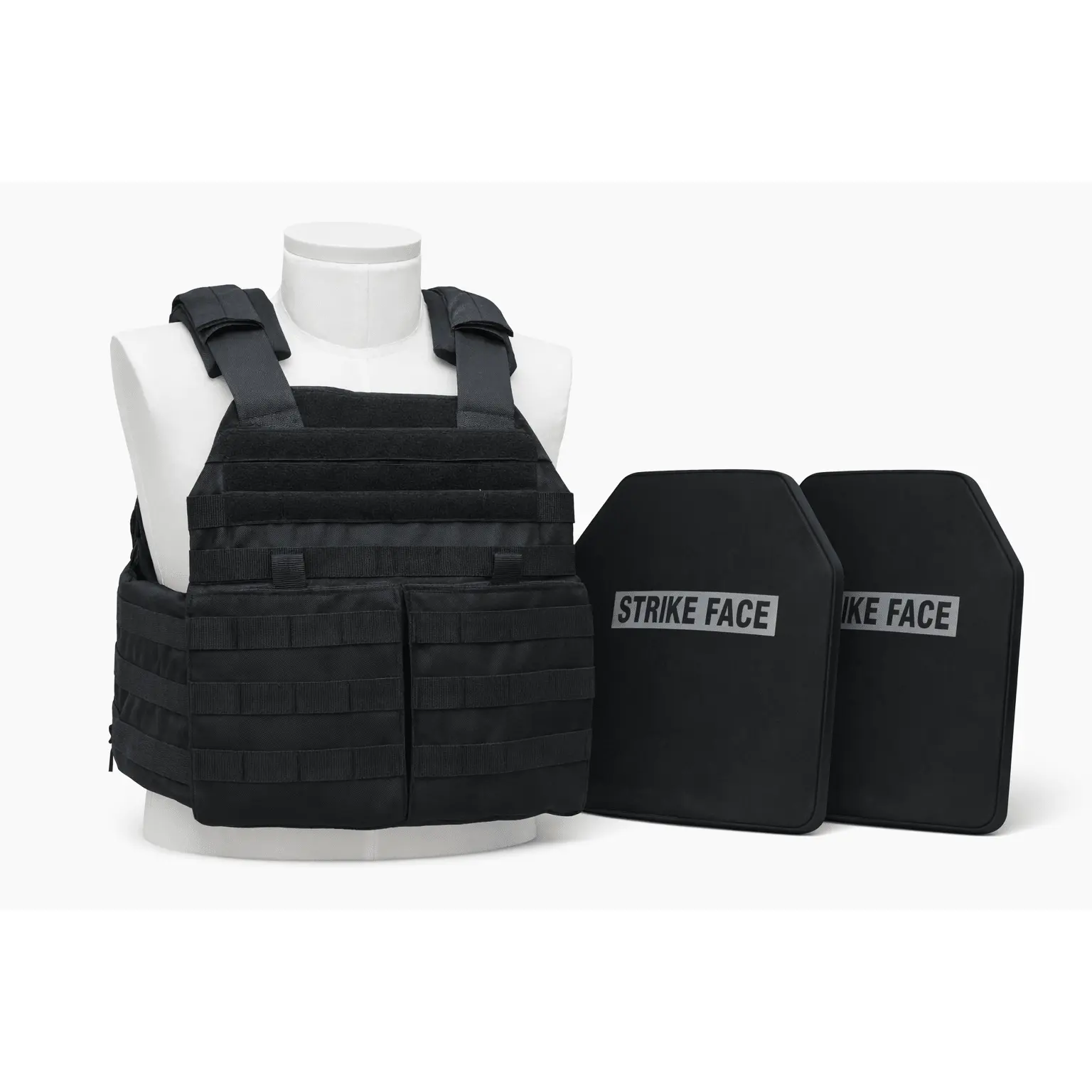 Tactical Plate Carrier Vest with Level III / IV Ballistic Armor Plates Kit