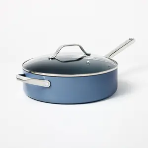 Figmint 2PC Aluminum Ceramic Saute Pan Set 450 Degree F 5QT Blue Coated
