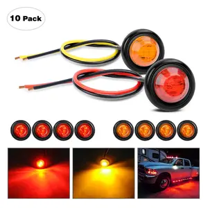 Nilight 3/4-in Amber Red Round LED Marker Lights, 10-Piece Led Car Lights for Cars, Automotive & Motorcycle Use