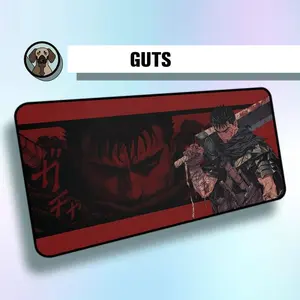Premium Guts Mousepad | Kuroi Kenshi Deskmat | Black Swordsman Mousepad | Large Aesthetic Anime Deskmat |