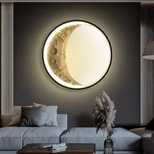 Black 3D Wall Lamp, Wall Sculpture Sconces, Moon Texture Decoration Light, USB Interface, Dimmable, Indoor Wall Mounted Lighting, Ceiling LED Light Fixture, For Living Room, Bedroom, Entryway Home Decoration Or Wall Art Decoration