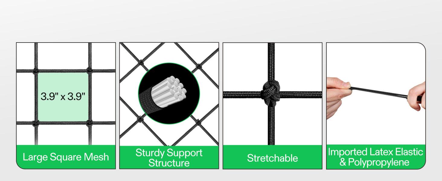 VIVOSUN Elastic Trellis Netting with 4 Hooks for Climbing Plants, Vegetables, Fruits, and Flowers, 1-Pack VIVOSUN Elastic Trellis Netting with 4 Hooks for Climbing Plants, Vegetables, Fruits, and Flowers, 1-Pack