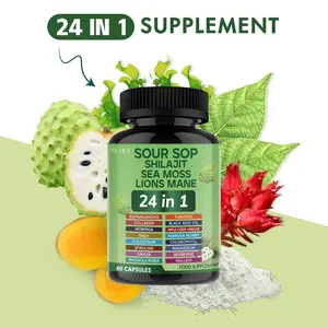 FRCOLA SOURSOP 24 IN 1 Supplements- Soursop, Shilajit, Sea Moss, Lion Mane All in One Diary supplement, Healthcare, Boost Immune, Vitamin