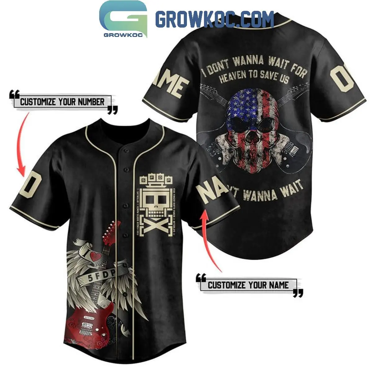 Five Finger Death Punch I Donât Wanna Wait Personalized Baseball Jersey HG