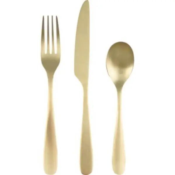 Cambridge 503212CBWC18 Eliana 12-Piece 18-0 Stainless Steel Cutlery Set - PVD Champagne Satin Tableware with Spoon