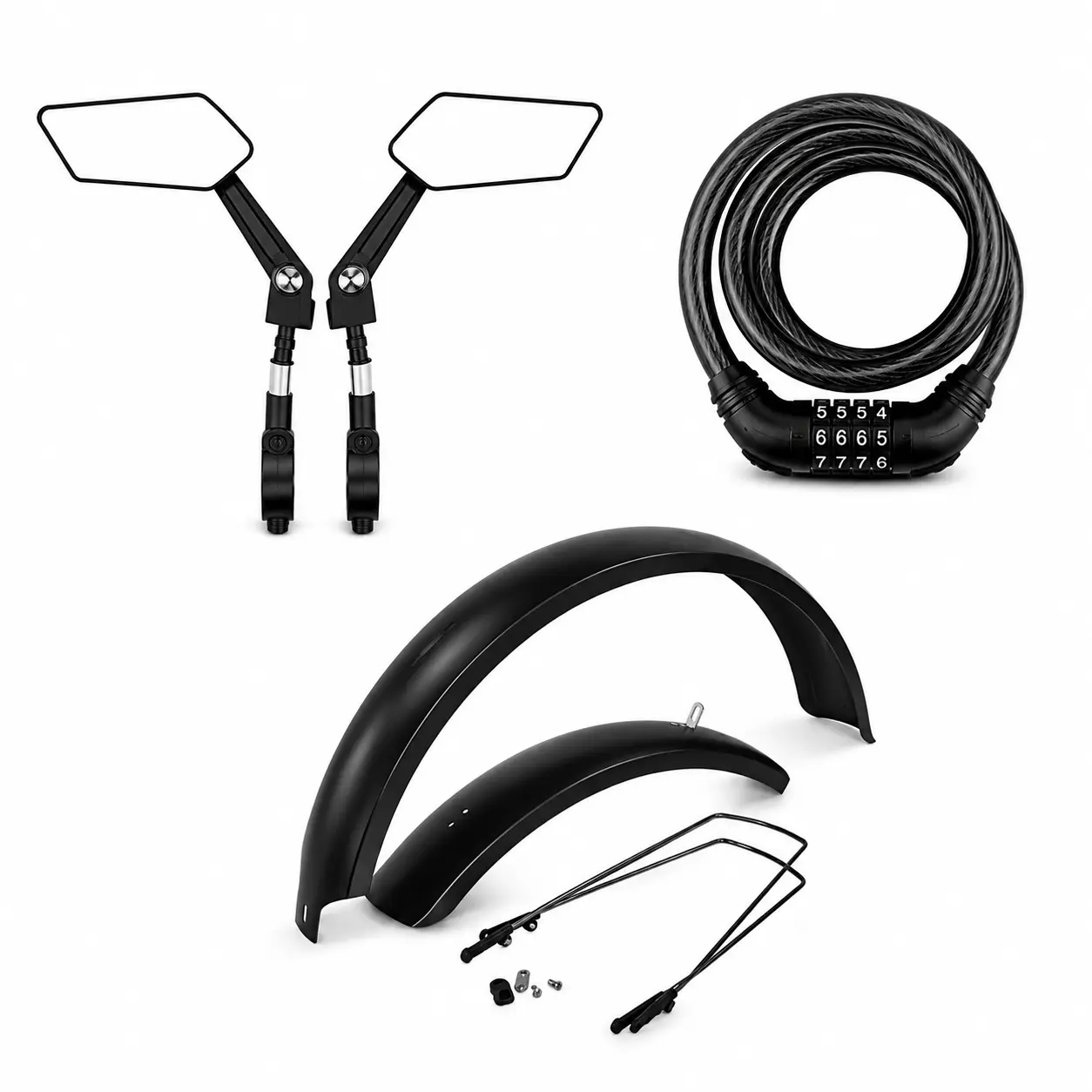 Jasion Ebike  Fenders +Mirrors+ Combination Lock (Please do not purchase this item. It is a free gift)