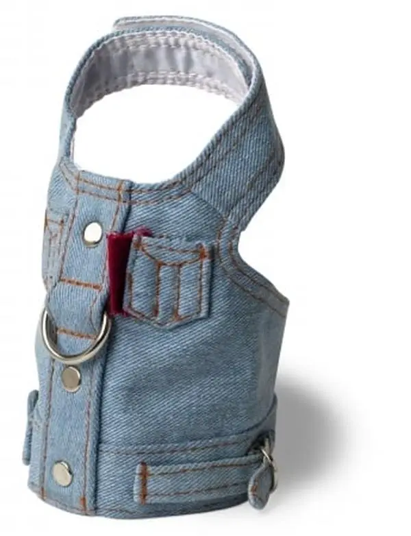 Doggles HAVJTC04 Teacup Harness Jean Jacket - Blue