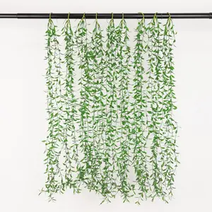 10 Pack Artificial Weeping Willow Leaves Hanging Vines with Stems, Fake Ivy Greenery Garland for Backdrop Wall Decor - 3.5ft